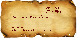 Petrucz Miklós névjegykártya